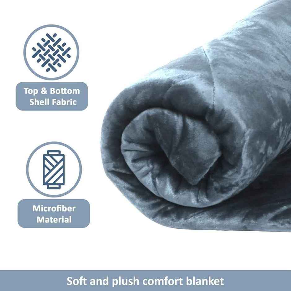 Kuber Industries 500 GSM Premium 90x100 Inch Reversible Supersoft Blanket for Winter (Grey)