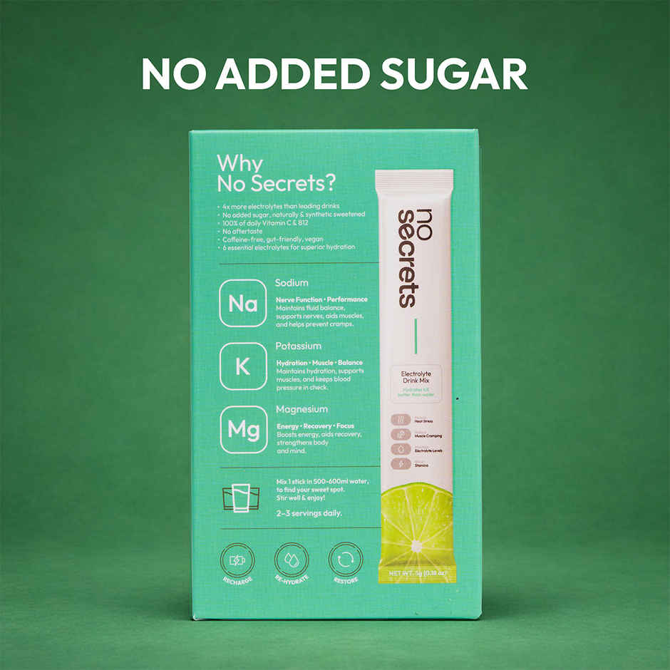 No Secrets Perfect Hydration Duo Electrolytes & Antioxidants Fresh Lime