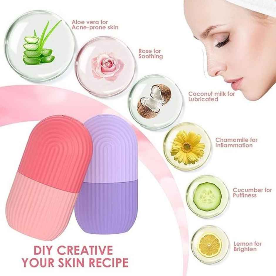 Beautiliss Silicone Ice Roller for Face-Get Glowing Skin, Reduce Pores & Redness.(Multicolour)