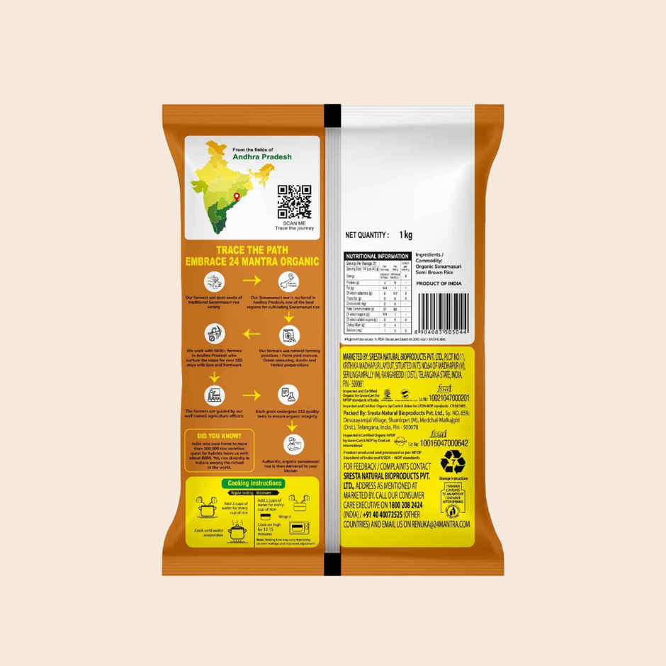 24 Mantra Organic Sonamasuri Semi Brown Rice