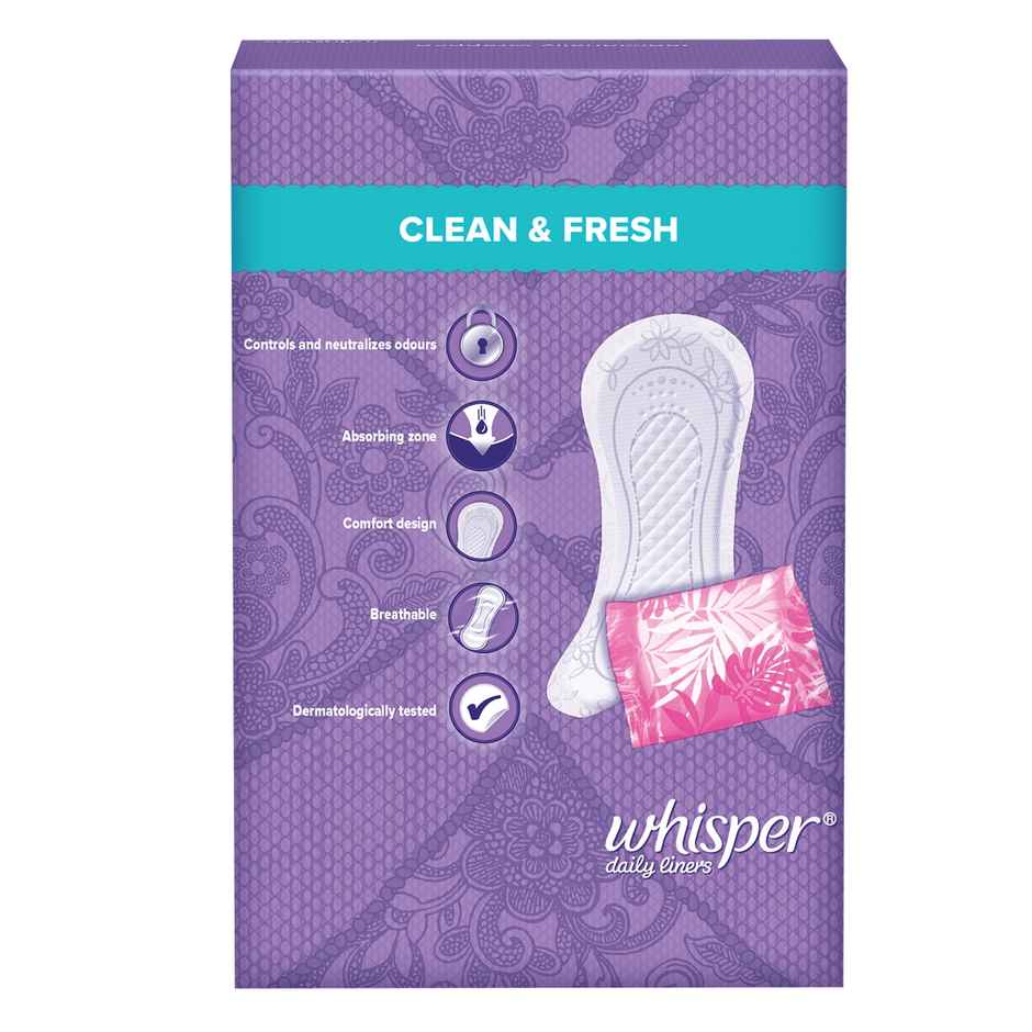 Whisper Daily Liners Clean And Fresh Pantyliner (Pack Of 40)