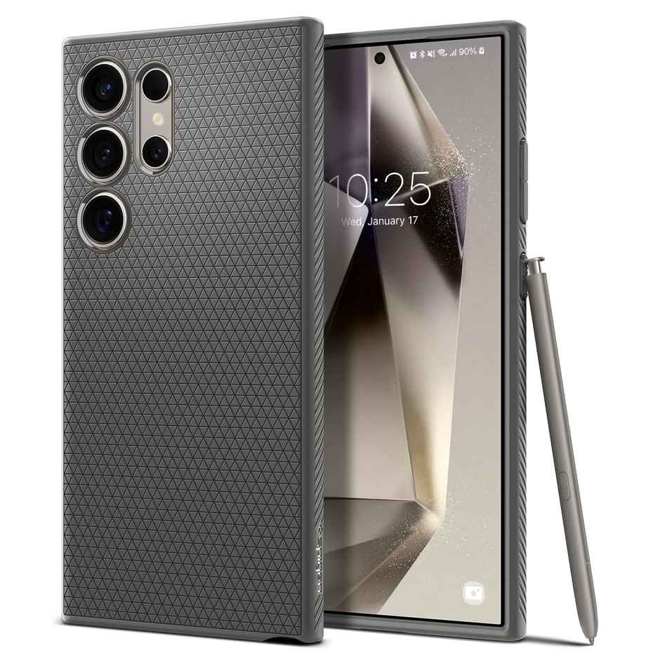 Spigen Liquid Air Back Cover Case Compatible with Galaxy S24 Ultra (TPU | Marble Gray)