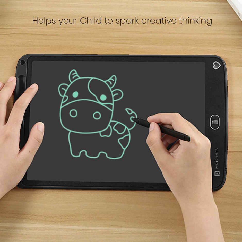 Portronics Ruffpad Writable Lcd Writing Pad Screen 21.5Cm 8.5 Inch Playing Handwriting Kids & Adults