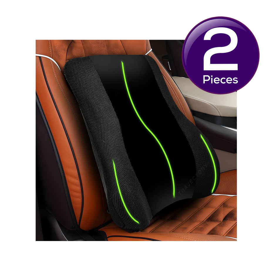 Trajectory Back Support For Chair & Car Seat, Orthopedic Lumbar Support Memory Cushion Combo