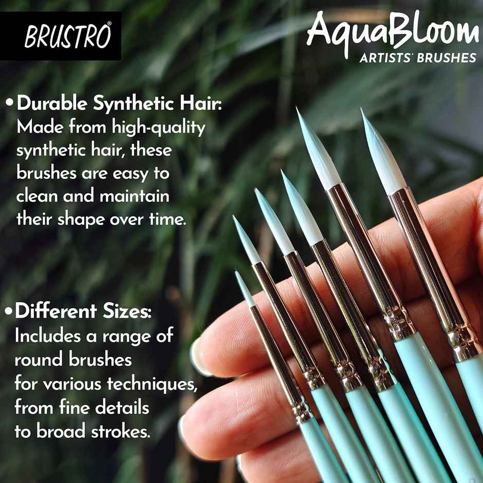 Brustro Artists Aquabloom Paint Brushes | Round | Set Of 6