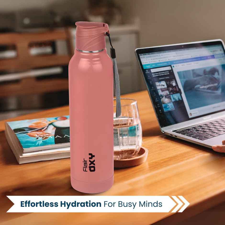 Flair Oxy Stainless Steel Inner Insulated Water Bottle 900Ml Pink