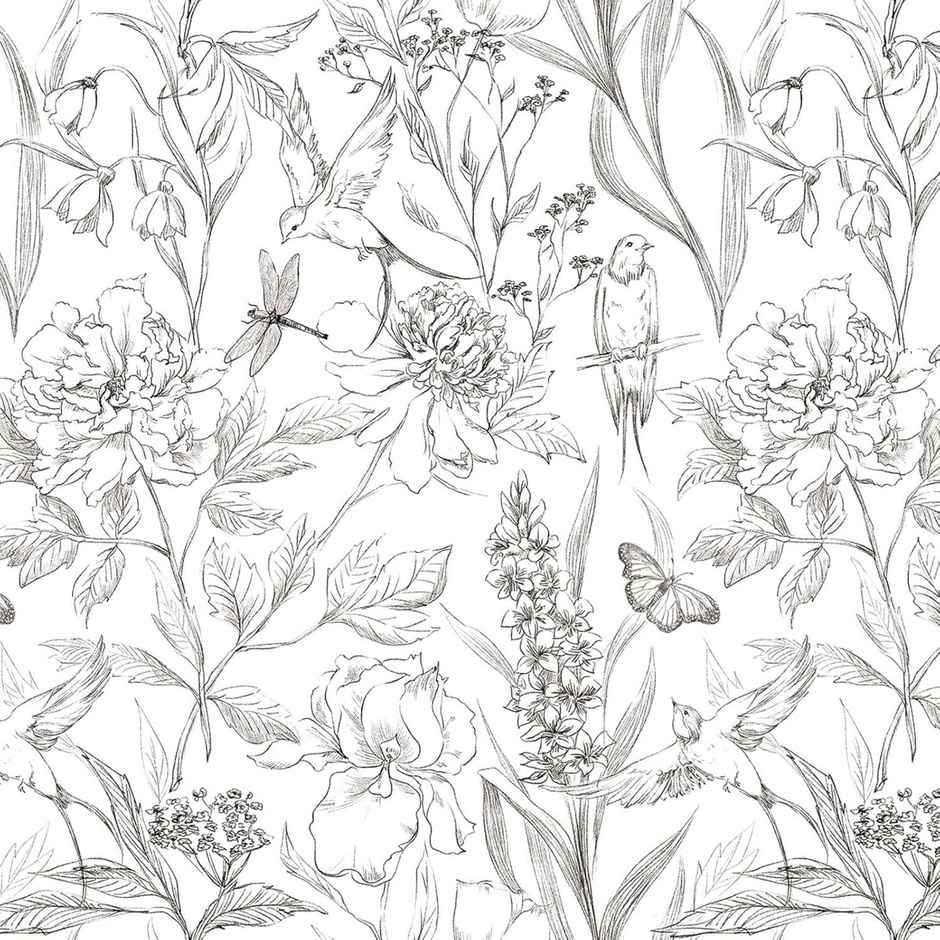 Wollzo Decorative White Butterfly Wallpaper