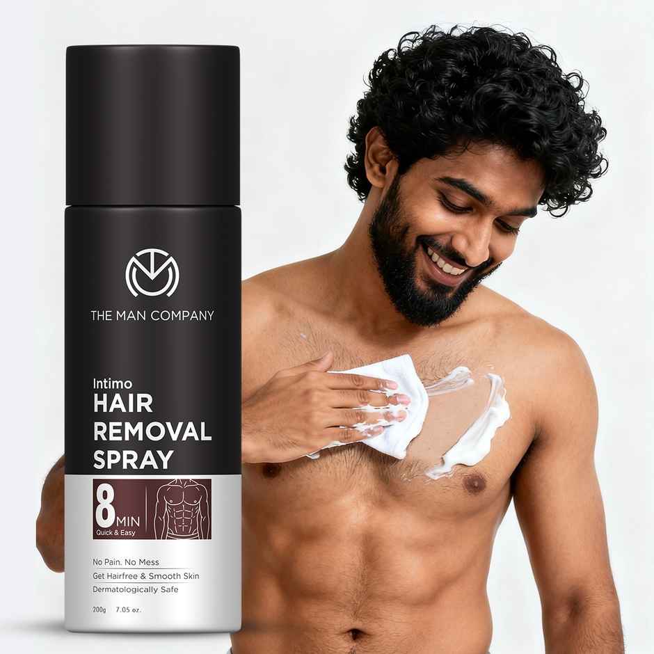 The Man Company Intimo Hair Removal Spray cream Spray (200 gm) I Contains aloevera & glycerin I for Men & Women |mild & easy to use