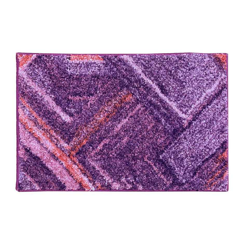 Bianca Super Soft Designer Anti Slip Bath Mat | Medium | Spa Geometric | Plum