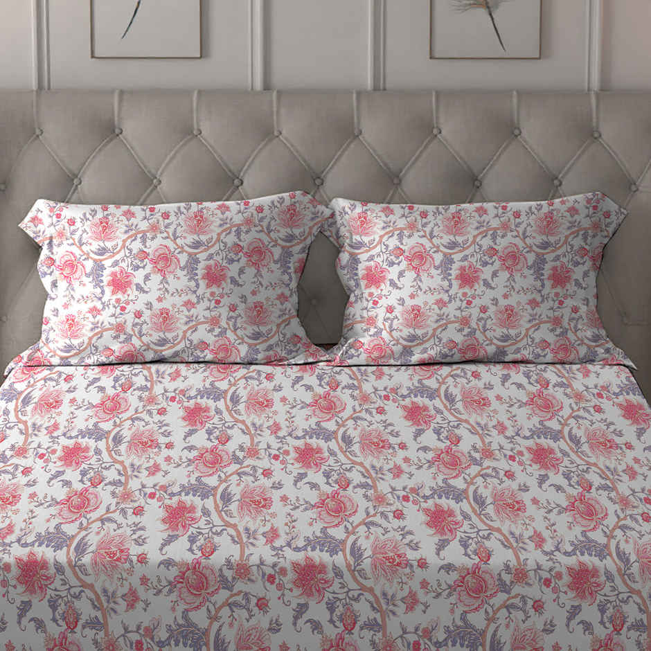 Home Elegance by myTrident Microfiber Bedsheet Set | Queen Size Double Bed sheet | 2 Pillow Covers | Asteria