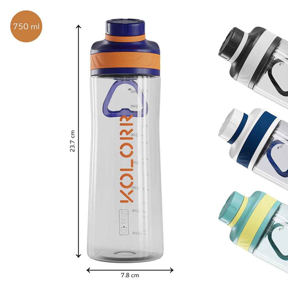 Kolorr Zest+ 750 ml Bottle | Blue & Orange | Ideal for Travel & Everyday Hydration