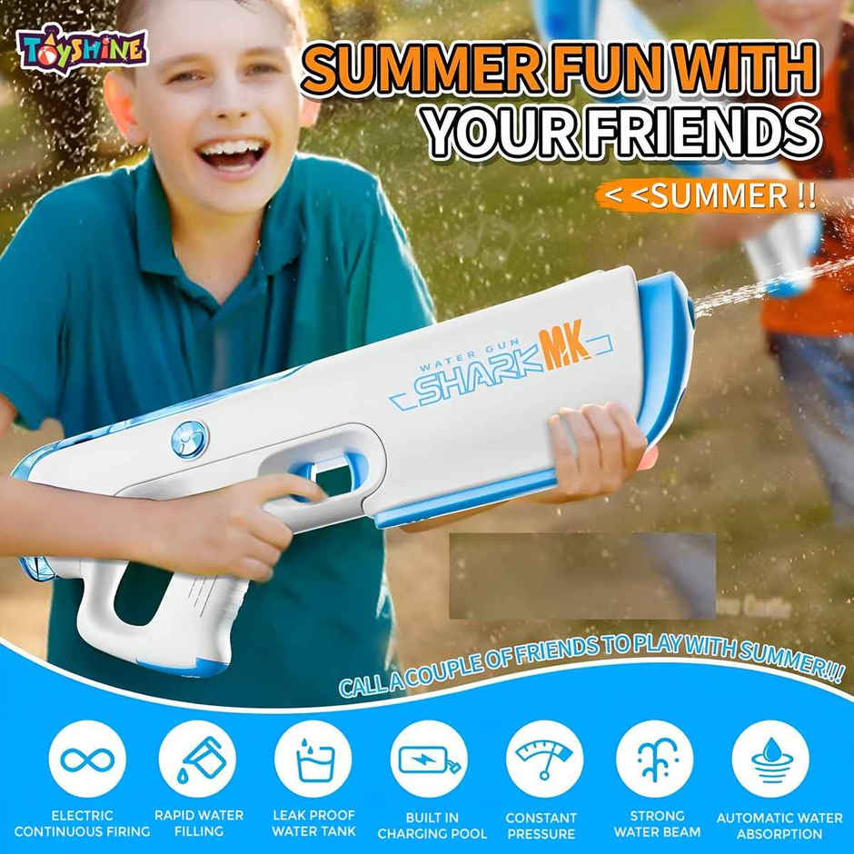 Toyshine Electric Holi Water Gun Toy with Automatic Water Absorption Function | 25 Ft Range