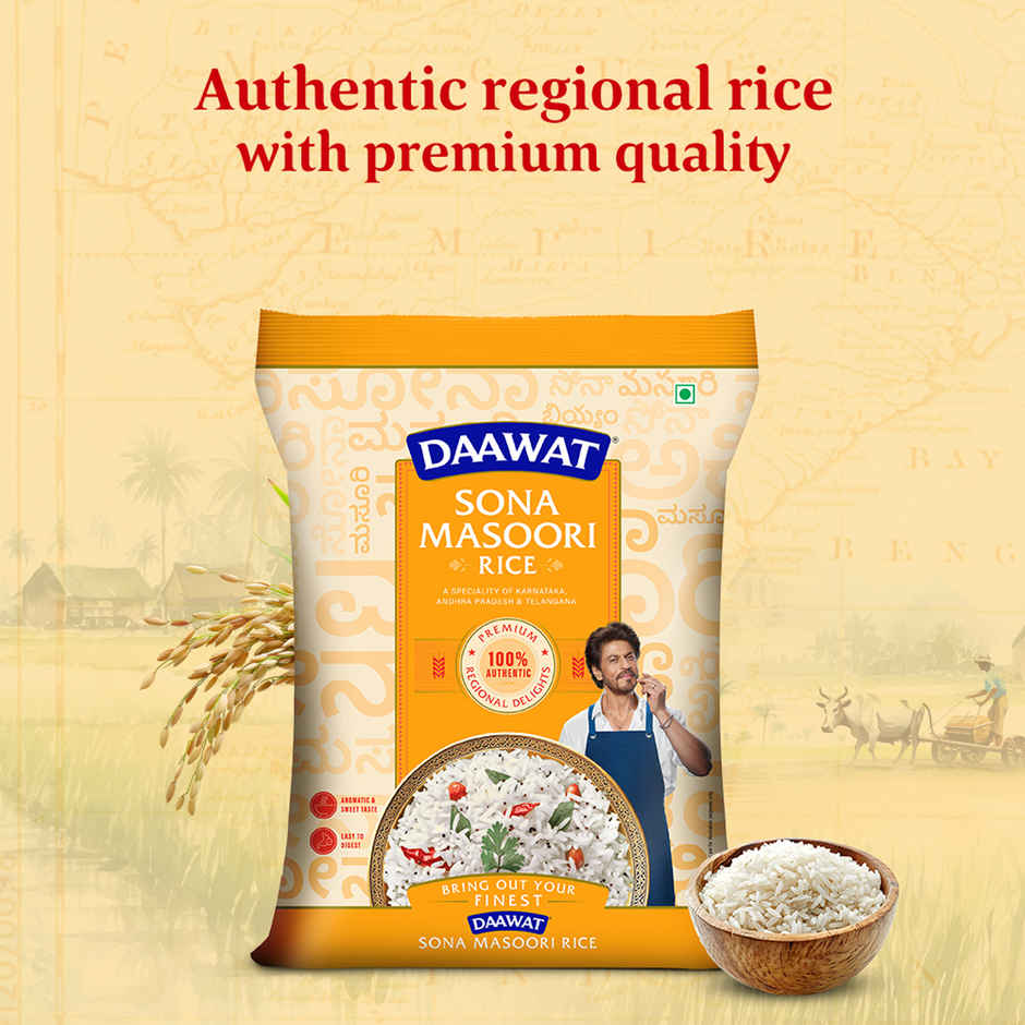 Daawat Premium Sona Masoori Rice | Medium Grain