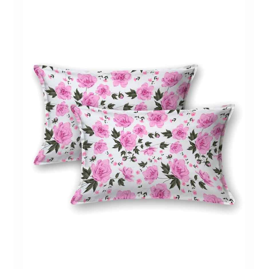 Bombay Dyeing Epigram 120 TC 100% Cotton Floral Pink Super King Size Bedsheet with 2 Pillow Covers