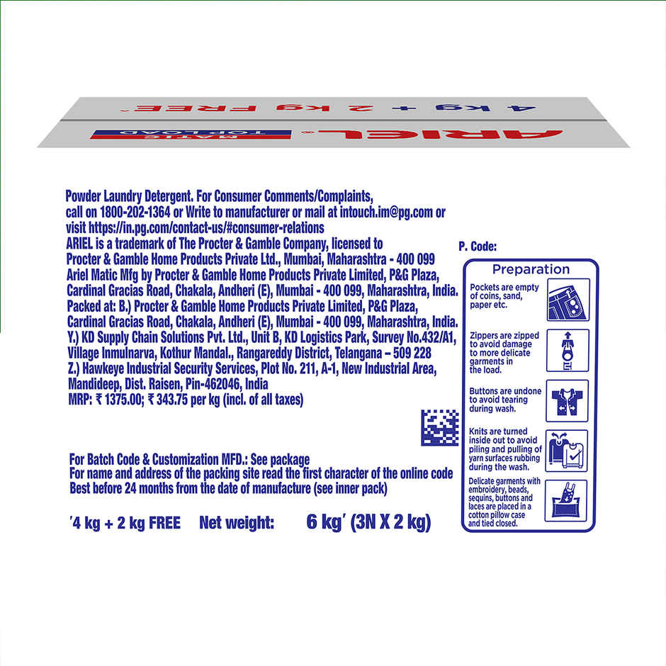Ariel Matic Top Load Detergent Powder | For Washing Machines