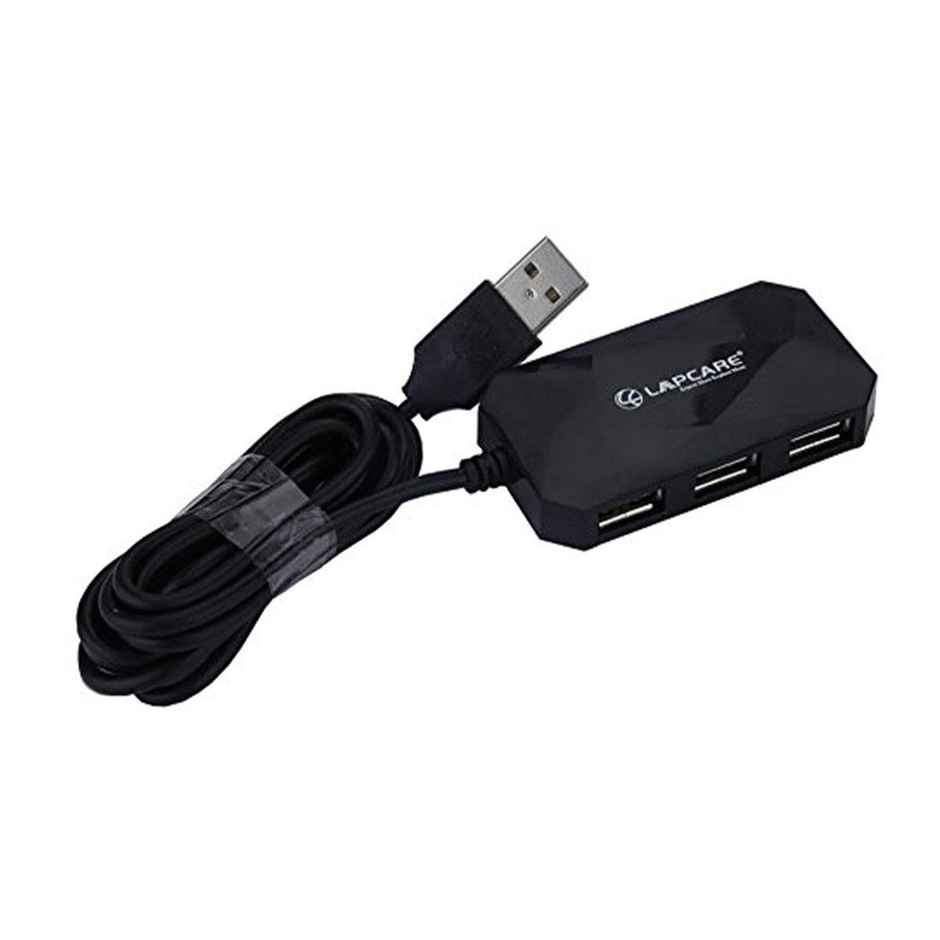 Lapcare 4-Port Hub, Usb 2.0 , Support Data Transfer Rate 1.5/12/480Mb/S With 1Meter Cable