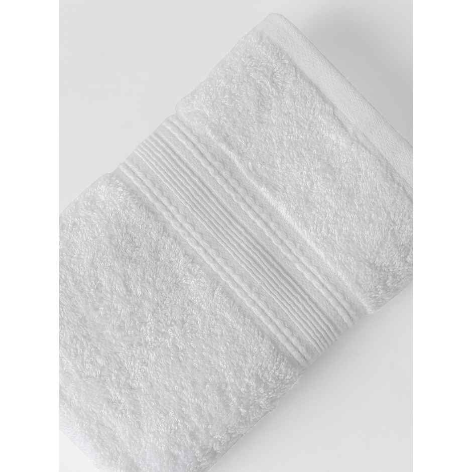 DDECOR Ecofriendly 70% Bamboo 30% Cotton Super Soft 650 GSM Solid Sustainable Hand Towel - White