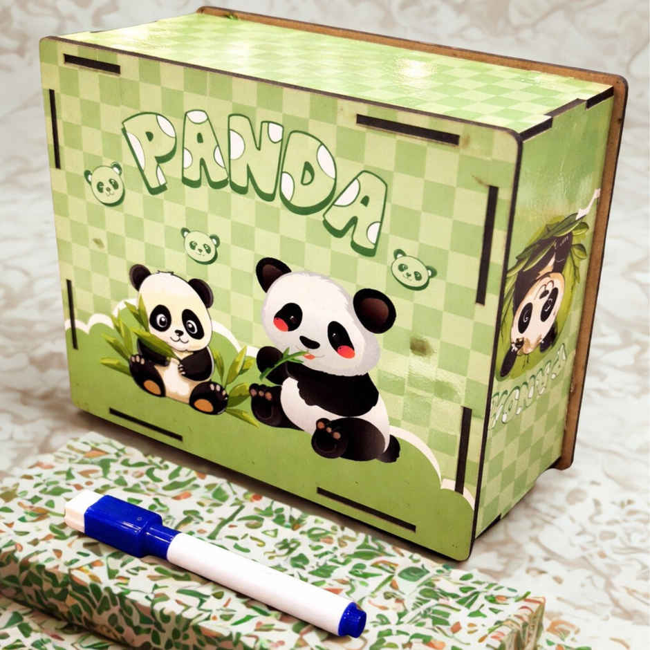 Fablue Wooden Panda Design Money Bank for Kids