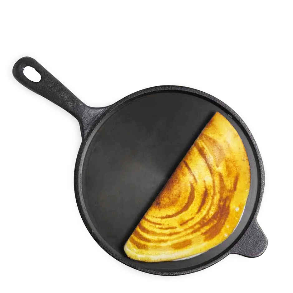 The Indus Valley Super Smooth Cast Iron Tawa for Dosa/Chapathi | 25.4cm/10 inch, 1.8kg
