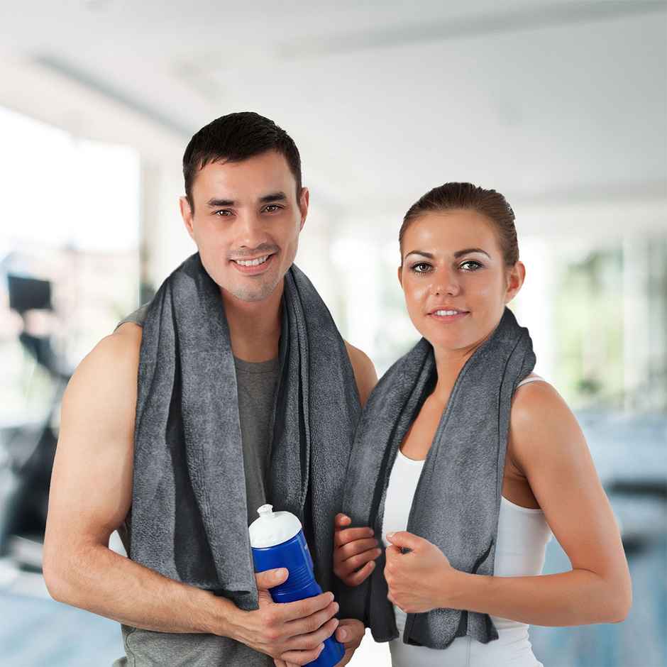 Sassoon Microfiber Gym-Sports Towel | Stromdust | 450 GSM | 40 x 60 cm | Pack of 2