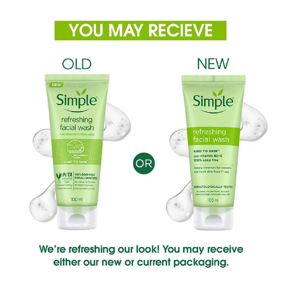 Simple Refreshing Face Wash | 100% Soap-Free | Perfect for Sensitive Skin