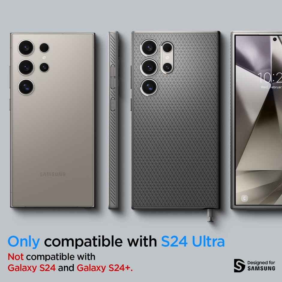 Spigen Liquid Air Back Cover Case Compatible with Galaxy S24 Ultra (TPU | Marble Gray)