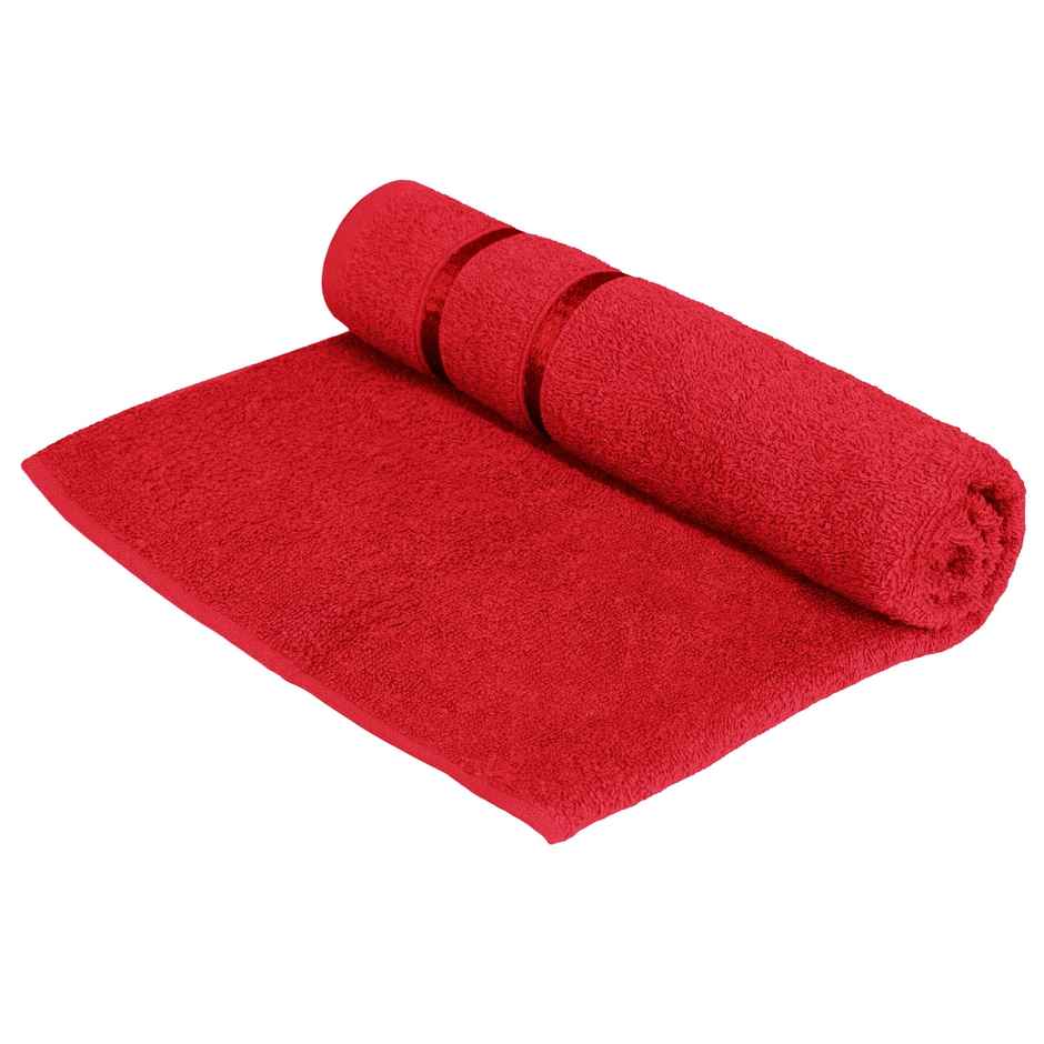 Story@Home 100% Cotton 450 1 Piece Bath Towel Wine Red Solid