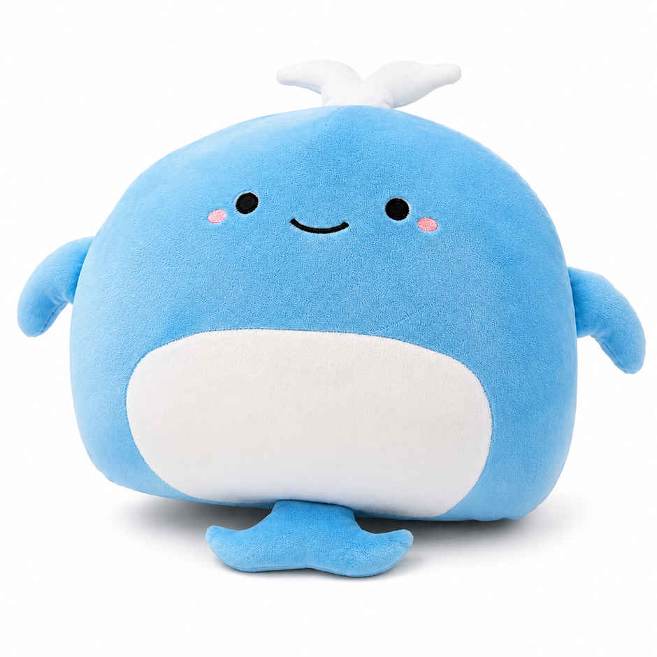 Zoowee Premium Whale Plush Pillow Soft Toy | 44 cm | Blue