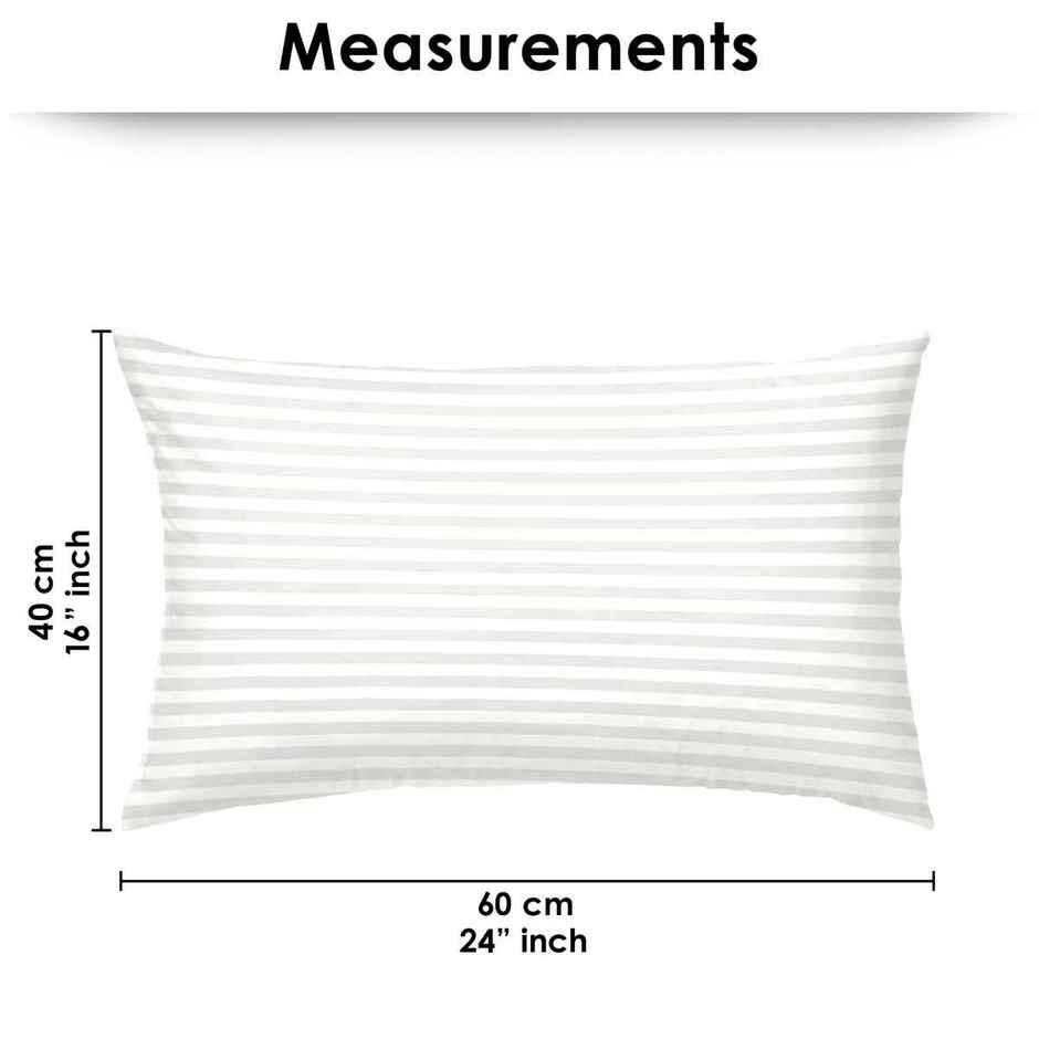 Story@Home White Satin Stripes Microfiber 1 Pillow