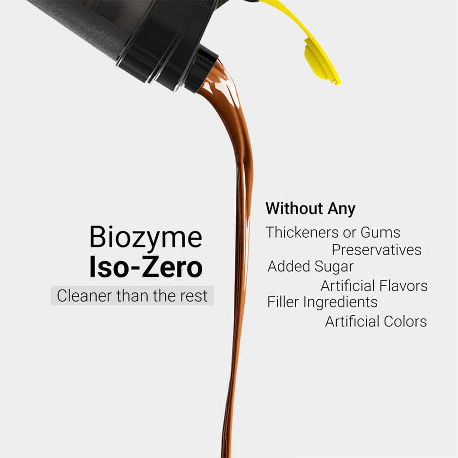 MuscleBlaze Biozyme Iso Zero Whey Protein Isolate Ice Cream Chocolate 5 Sachet Travel Pack