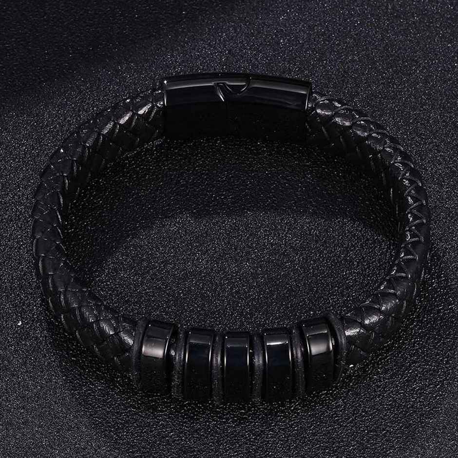 Fashion Frill Men's Braided Bracelet Black Regular