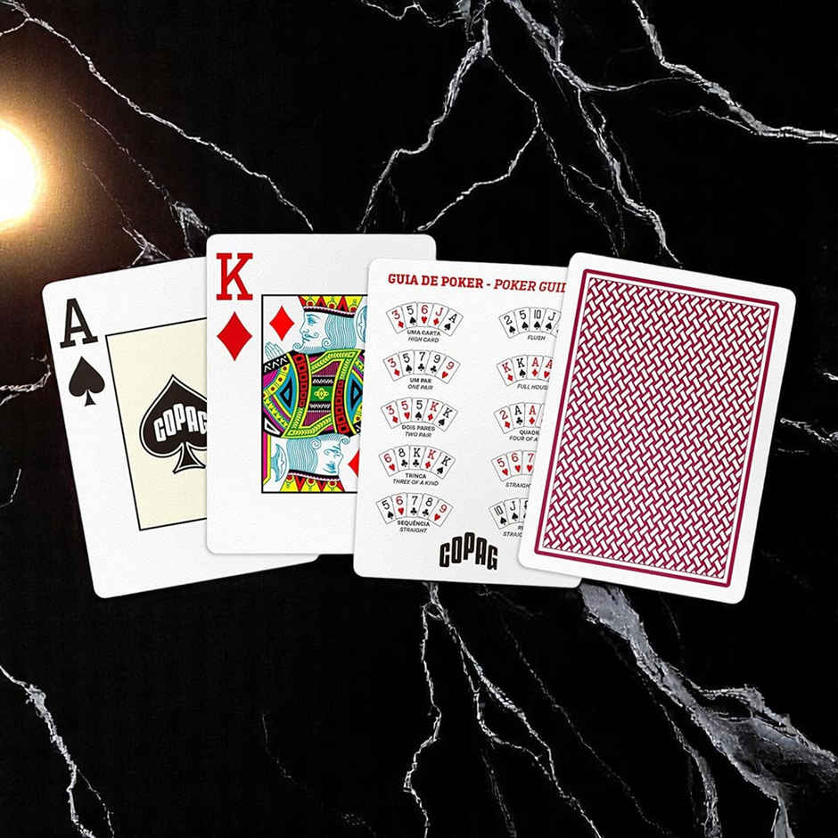 Parksons Copag Texas Hold'em, Poker Size, Jumbo Index Playing Cards, Black & Burgundy