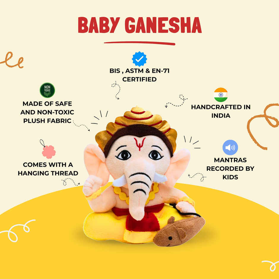 Panda's Box Mantra Chanting Baby Ganesha | Small - 20 cm