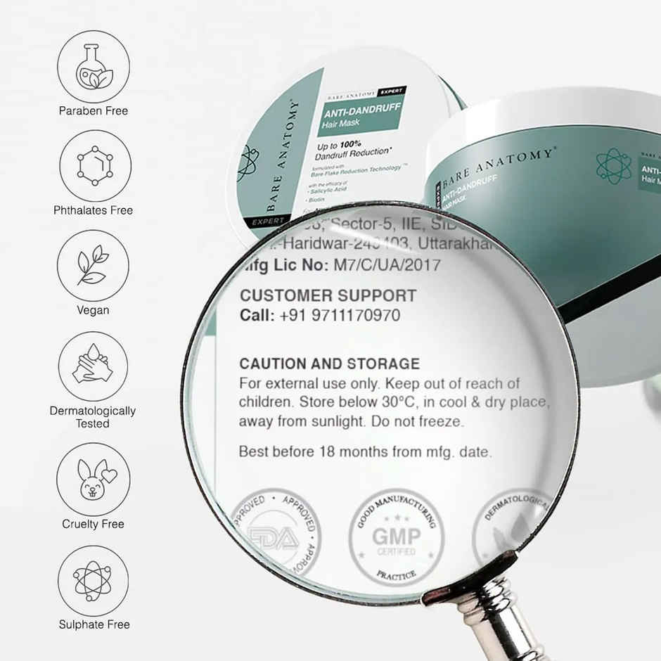 Bare Anatomy Expert Anti-Dandruff Hair Mask | Targets Oily Scalp And Sheds Dry Flakes