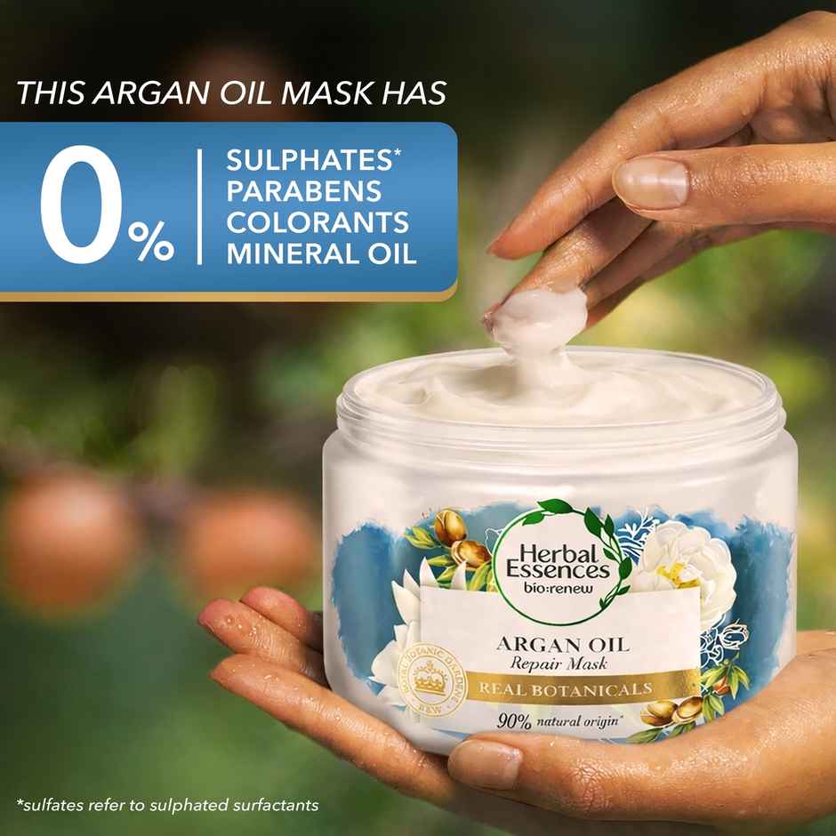 Herbal Essences, Argan Oil Hair Mask, Sulfate Free, For Damaged Hair