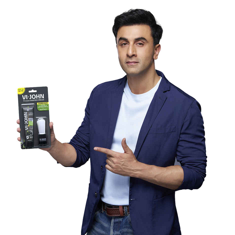 VI-JOHN Premium Dermatologically Tested Purifying Charcoal Shaving Cream with Shaving Brush