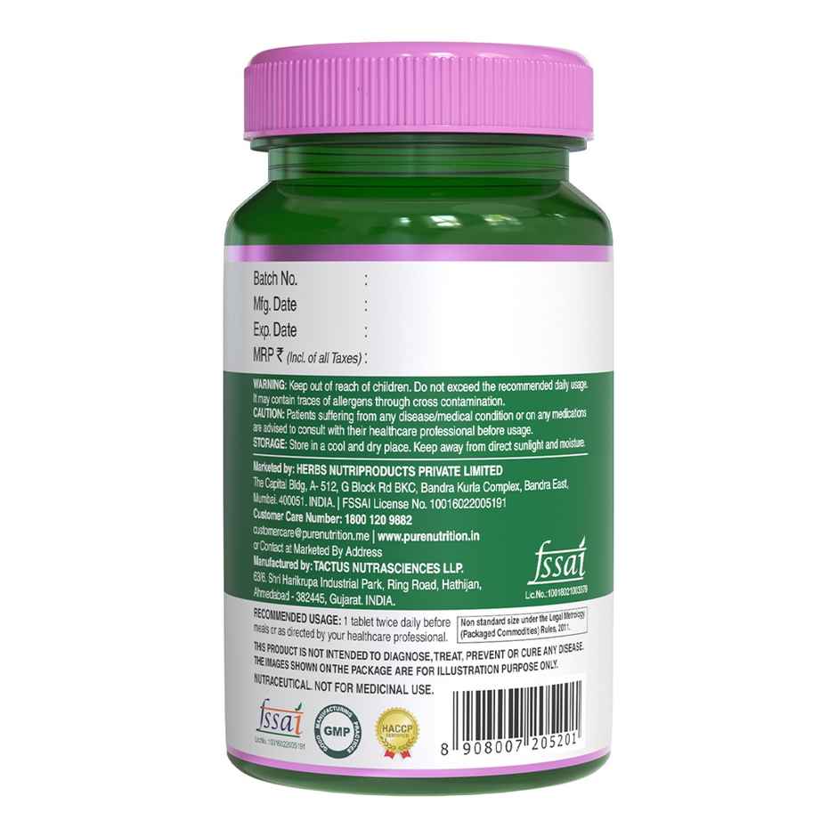 Pure Nutrition Biotin 60 Tabs With Sesbania Grandiflora Bamboo Shoot Moringa Leaf