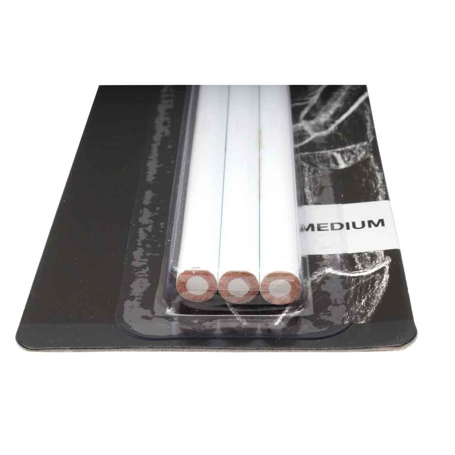 Chrome 3 Pcs White Medium Charcoal Art Drawing Pencils Set For Dark Tinted Paper