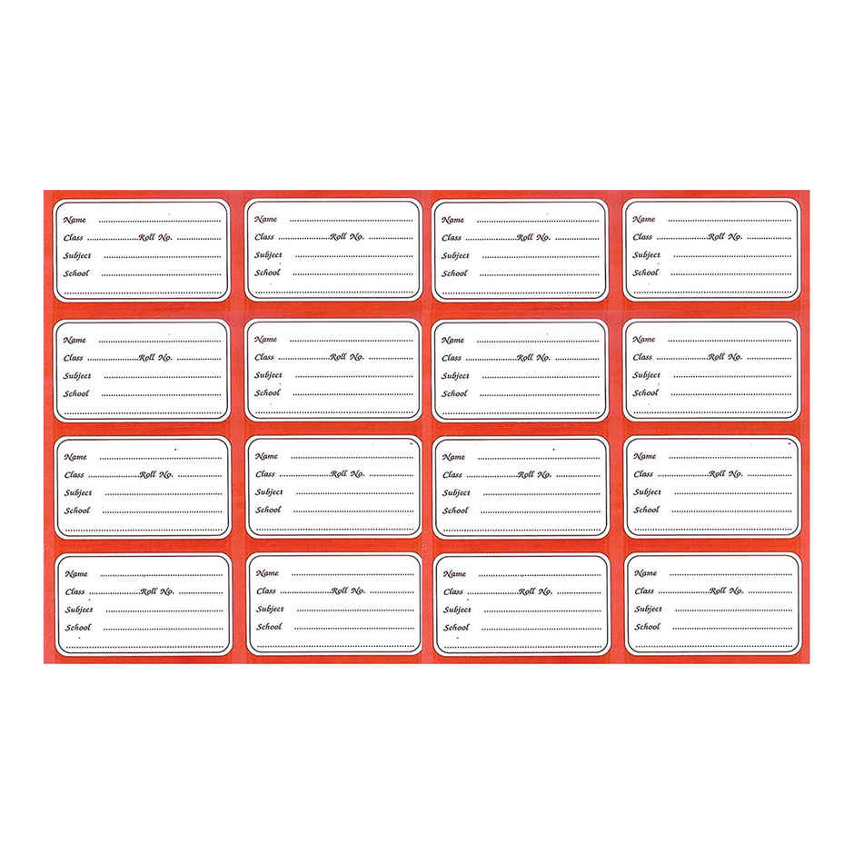 ABK Classic Red Border Book Label - Deluxe 1 Pkt 16 Labels