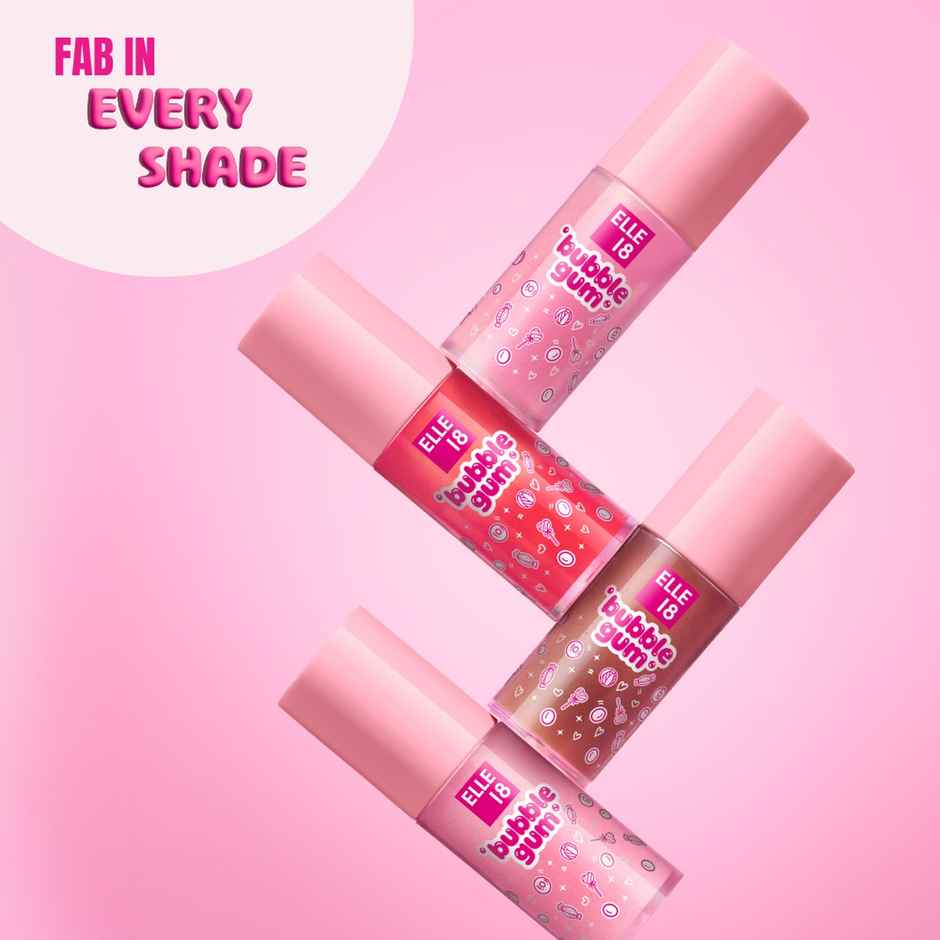 Elle 18 Bubblegum Lip Jelly, Lip Gloss - Chocolate, Pigmented, Fuller Lips