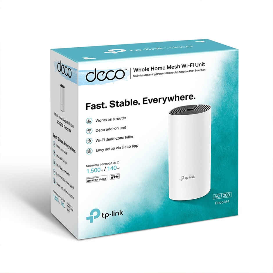 Tp-Link Deco M4 | 1-Pack Ac1200 Whole Home Mesh Wi-Fi System Router And Parental Control