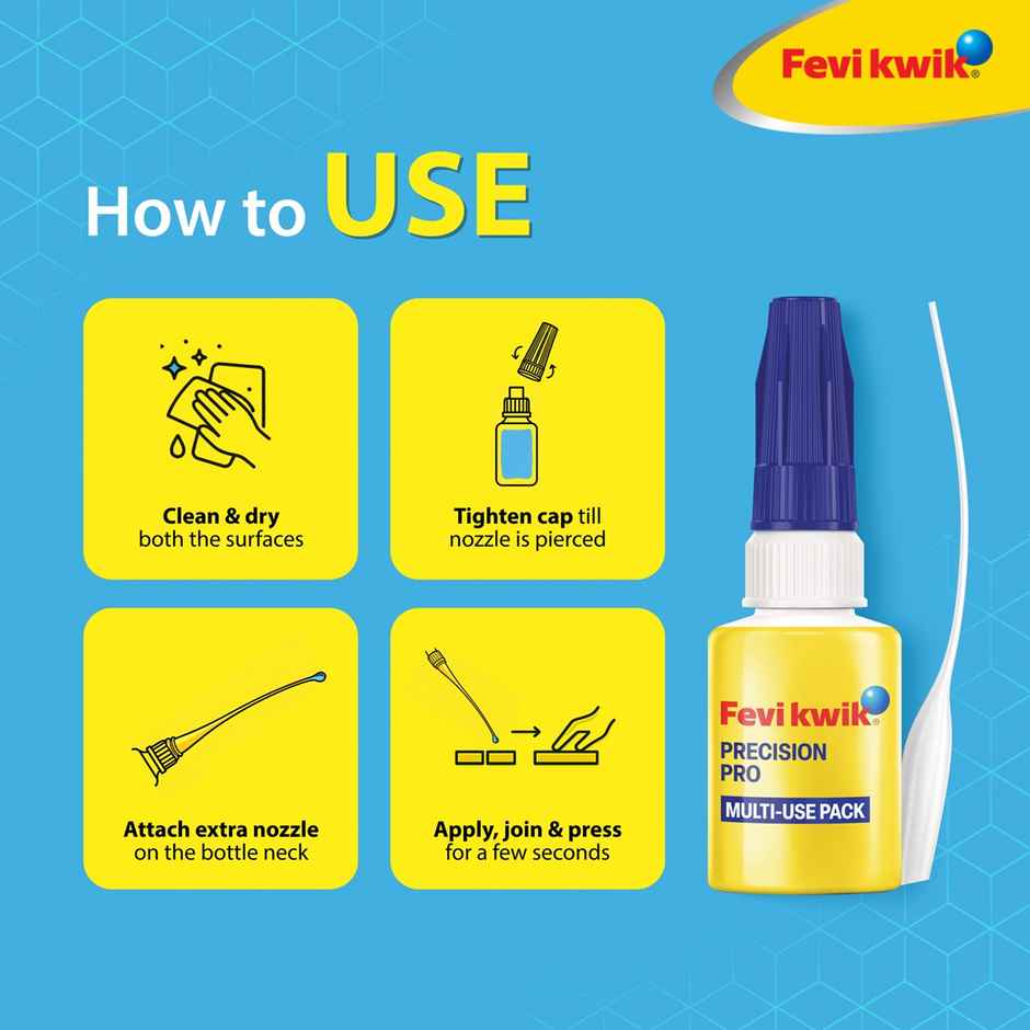 Fevikwik Precision Pro 8 G |Multi-Use Pack With Precision Nozzle