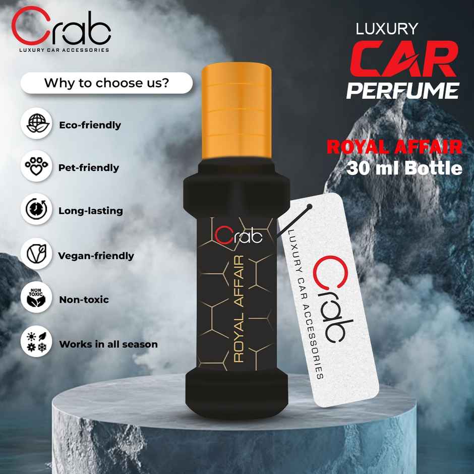 Crab Premium Royal Affair Car Perfume | Long-Lasting & Luxurious Air Freshener for Cars, Homes