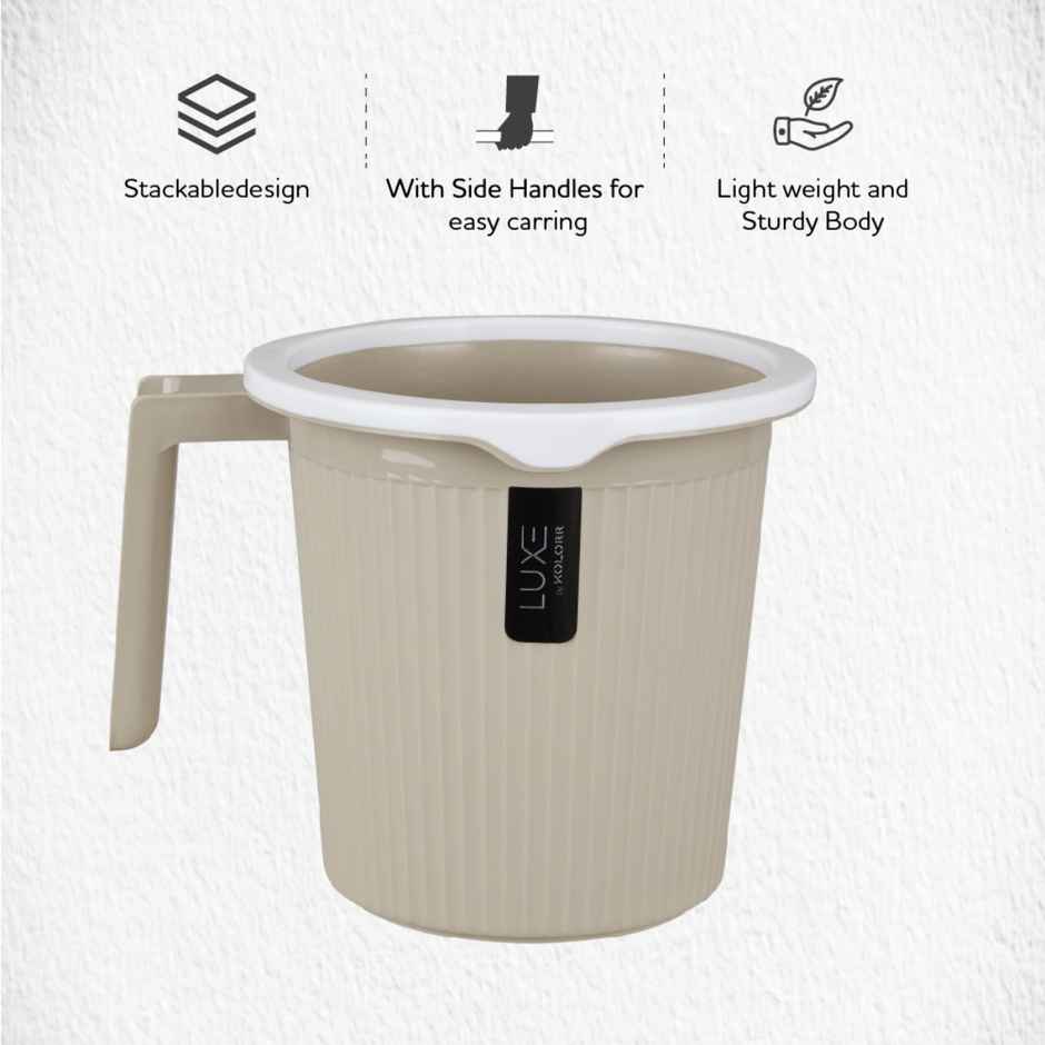 Kolorr Lux Bath Mug | Sand Stone | 1.5 L | Pack Of 1