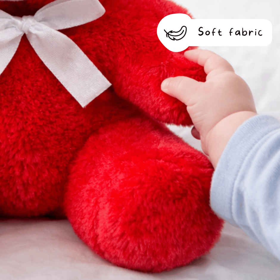 Toytales Teddy Bear Soft Toy | Birthday Gift | Plushie | Cuddle| Red - 25 cm