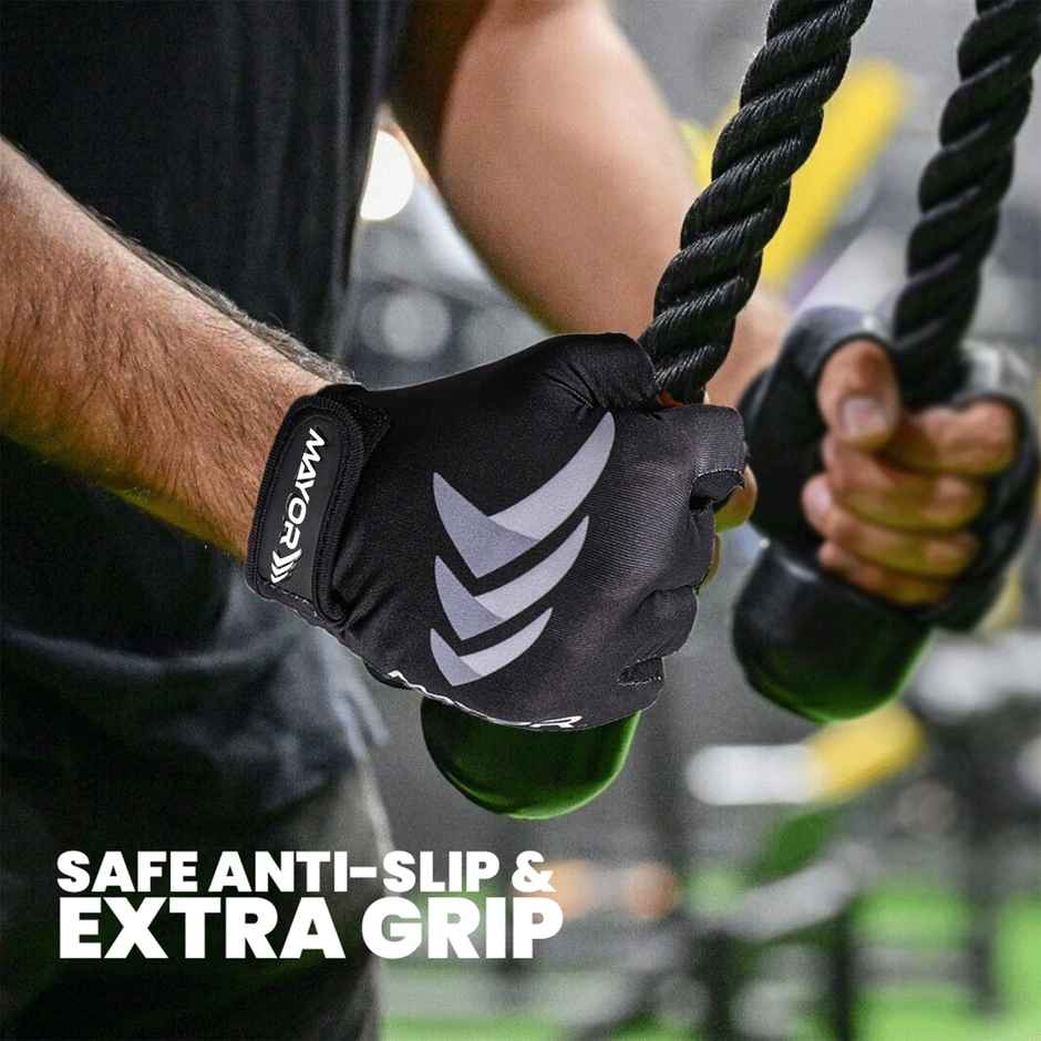 Mayor Freedom Gym & Fitness Gloves For Men And Women(Grey/Black, Free Size)