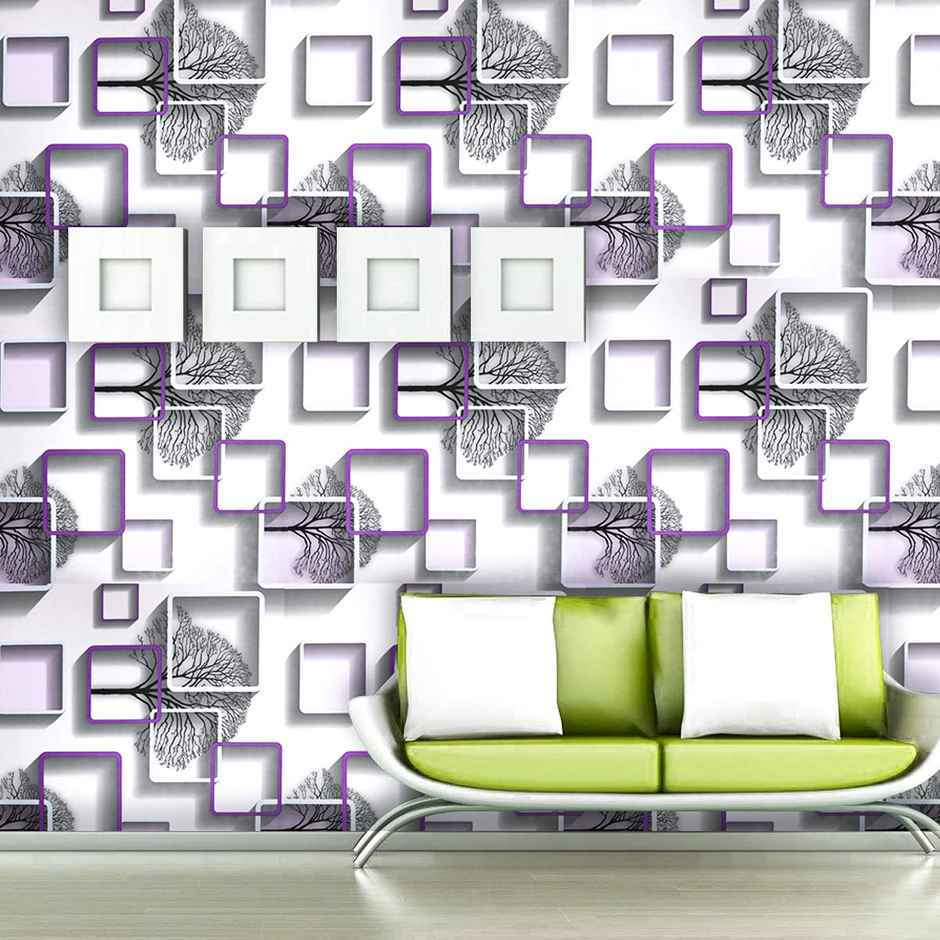 Wollzo Happy Winter(Violet-New) Self Adhesive Wallpaper(Multicolour, 45 X 500 Cm)