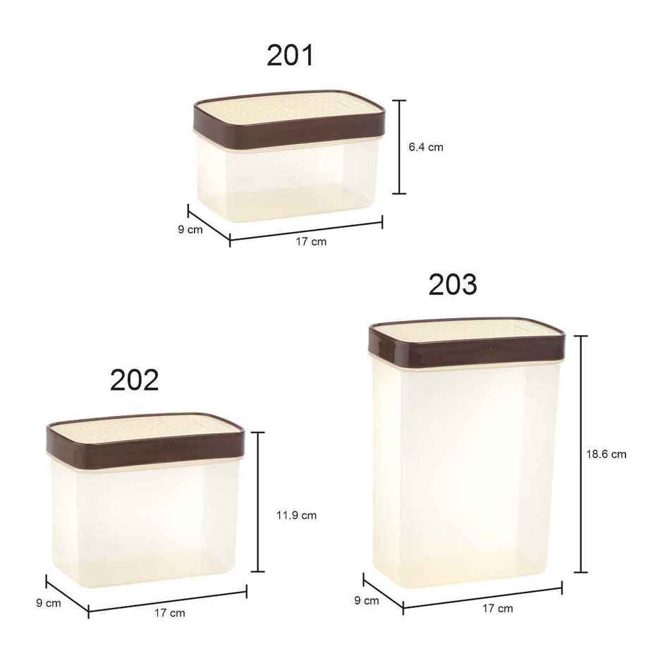 Joyo Vacu Fresh Rectangle Container | Set of 3 | Transparent | Airtight Storage Container