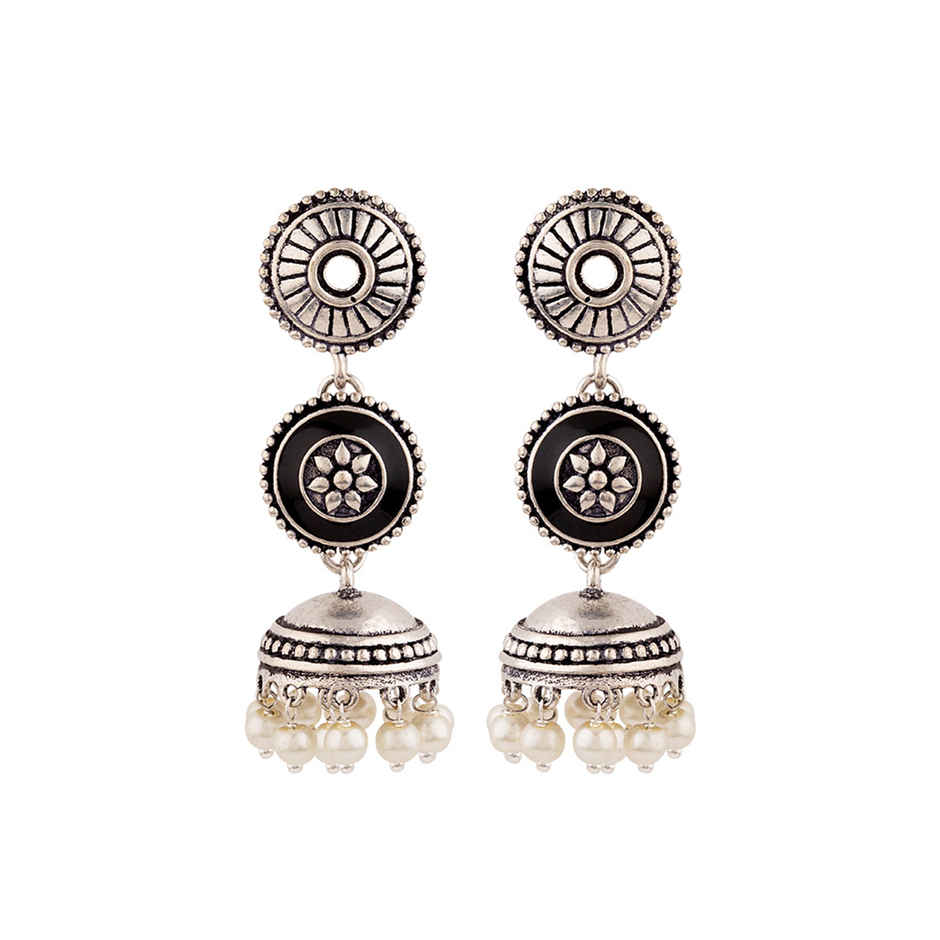 Voylla Rangabati Faux Pearls Layered Earrings