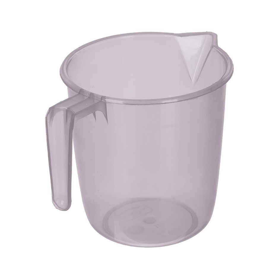 Kuber Industries Tub with Bucket & Mug Bathroom Combo Set|Set of 3|Transparent Gray